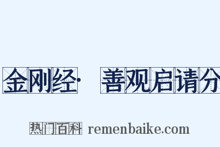 金刚经·善观启请分是什么意思的图片